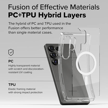 Funda MagSafe para Samsung Galaxy S25 Ultra S938, Ringke, Fusion, Transparente Mate