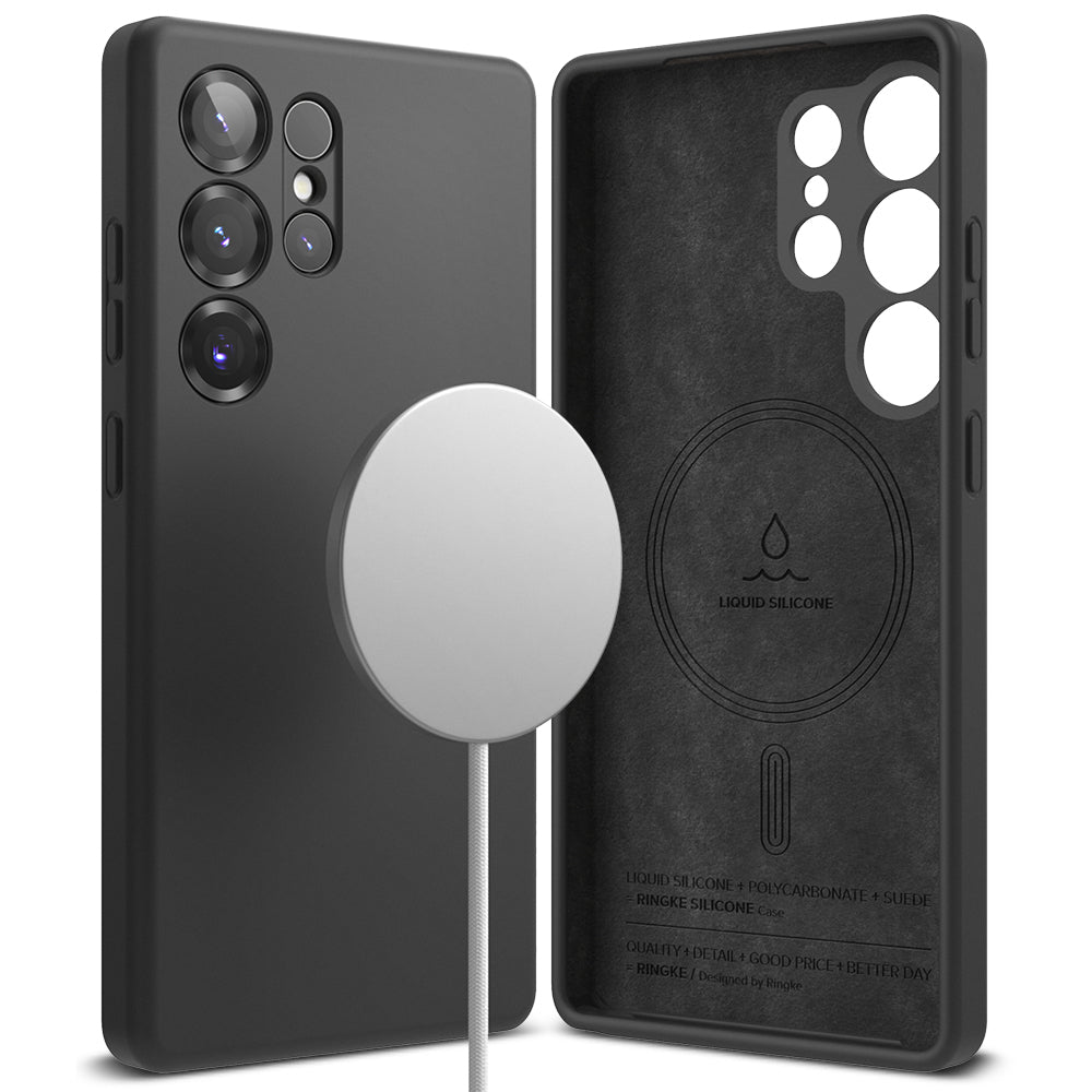 MagSafe Case for Samsung Galaxy S25 Ultra S938, Ringke, Silicone, Black