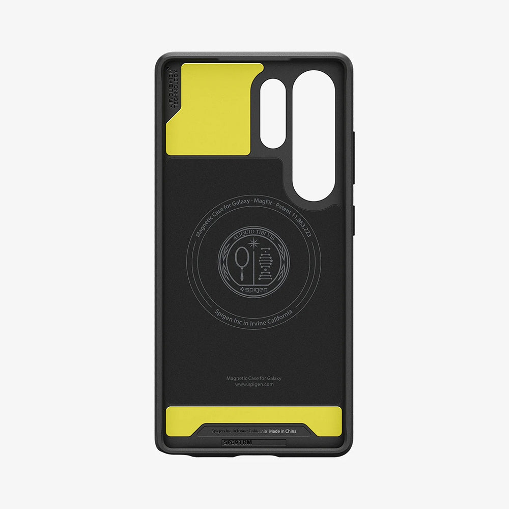 Funda MagSafe para Samsung Galaxy S25 Ultra S938, Spigen, Rugged Armor, Negra Mate ACS08951
