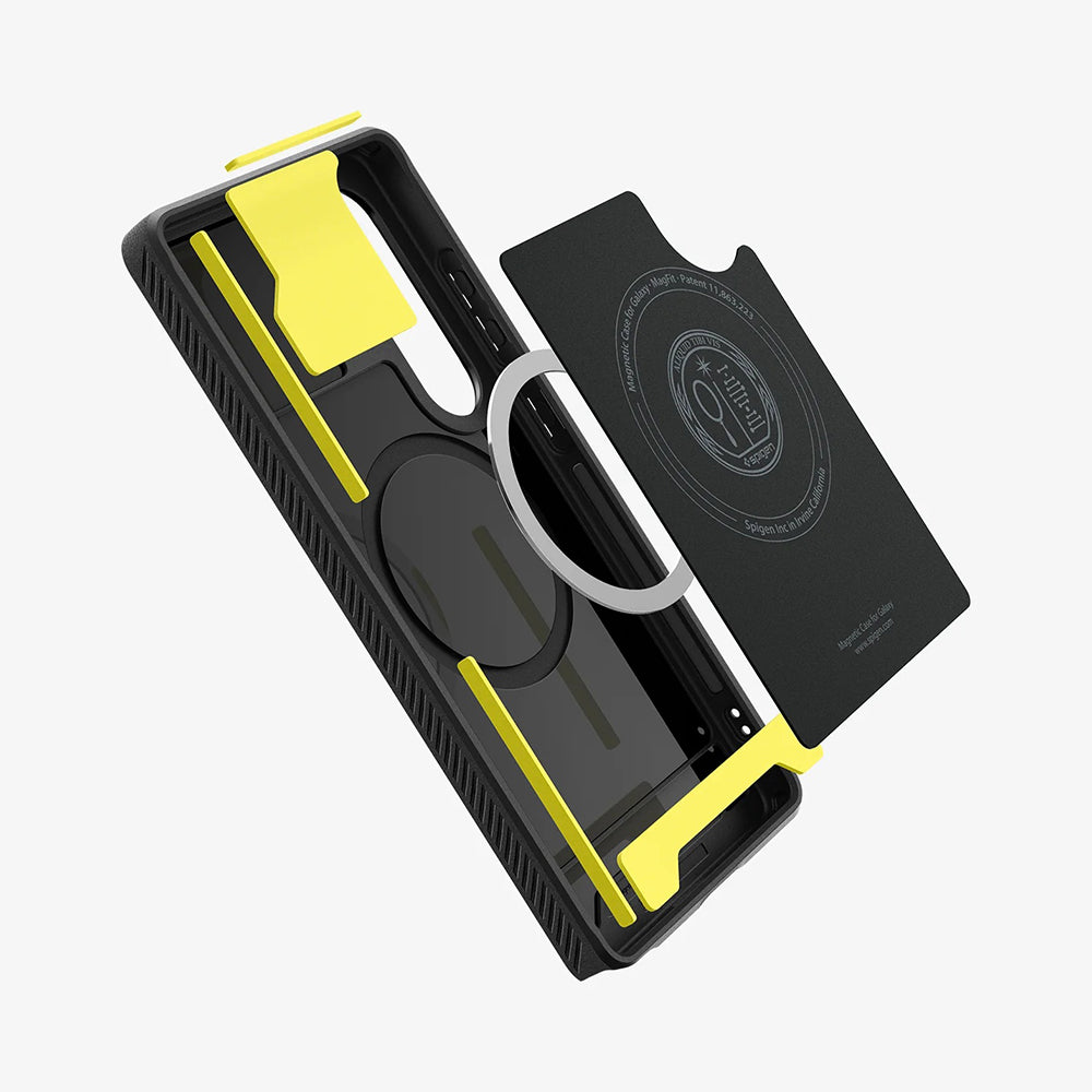 Funda MagSafe para Samsung Galaxy S25 Ultra S938, Spigen, Rugged Armor, Negra Mate ACS08951