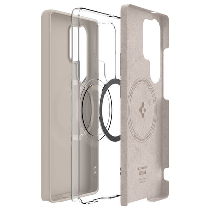 Funda MagSafe para Samsung Galaxy S25 Ultra S938, Spigen, Silicone Fit, Beige