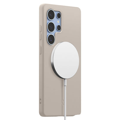 Funda MagSafe para Samsung Galaxy S25 Ultra S938, Spigen, Silicone Fit, Beige