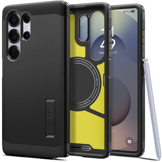 Funda MagSafe para Samsung Galaxy S25 Ultra S938, Spigen, Tough Armor, Negra