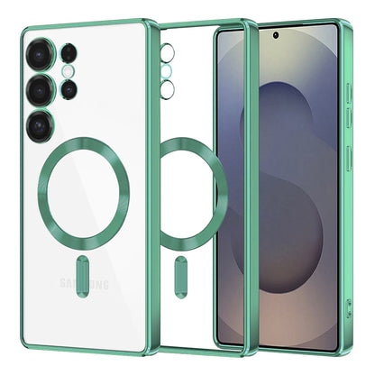 MagSafe Case for Samsung Galaxy S25 Ultra S938, Techsuit, Luxury Crystal, Light Green