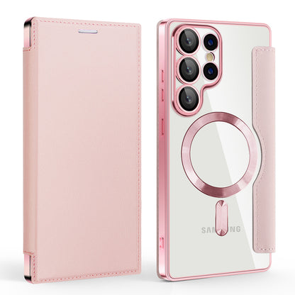 Funda MagSafe para Samsung Galaxy S25 Ultra S938, Techsuit, SmartMag Book, Rosa