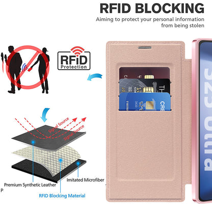 Funda MagSafe para Samsung Galaxy S25 Ultra S938, Techsuit, SmartMag Book, Rosa