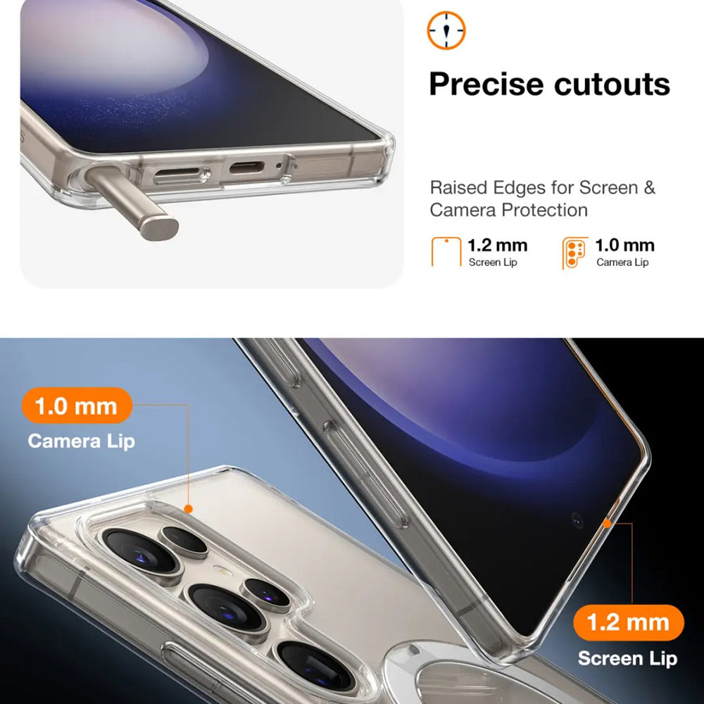 Funda MagSafe para Samsung Galaxy S25 Ultra S938, Torras, Ostand Spin, Transparente