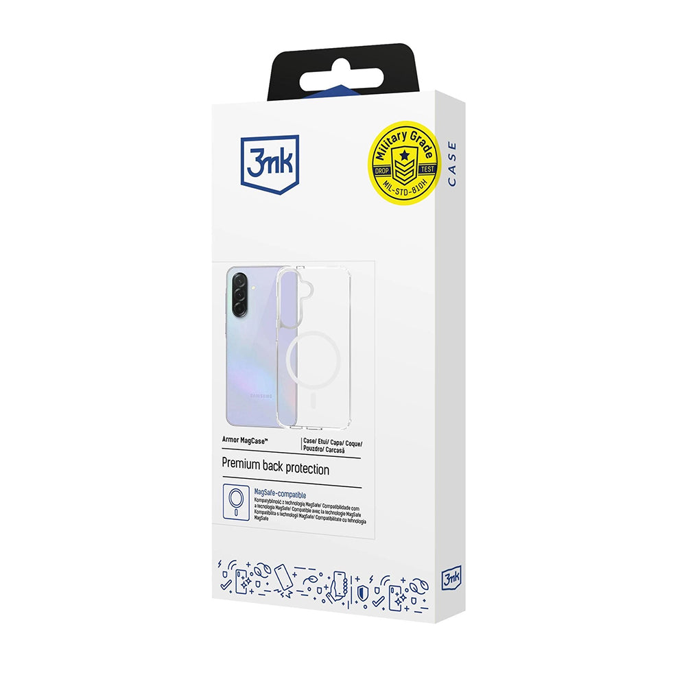 Funda MagSafe para Samsung Galaxy S26, 3MK, Armor MagCase, Transparente
