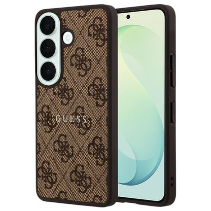 Funda MagSafe para Samsung Galaxy S26 FE S741, Guess, 4G Embossed Ring Classic Logo, Marrón