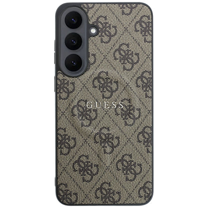 Funda MagSafe para Samsung Galaxy S26 FE S741, Guess, 4G Embossed Ring Classic Logo, Marrón