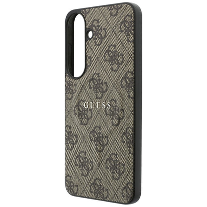Funda MagSafe para Samsung Galaxy S26 FE S741, Guess, 4G Embossed Ring Classic Logo, Marrón