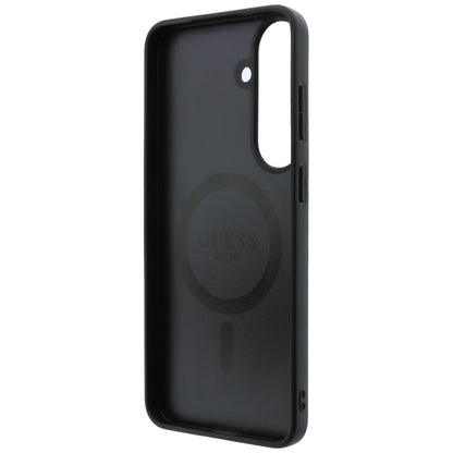 Funda MagSafe para Samsung Galaxy S26 FE S741, Guess, 4G Embossed Ring Classic Logo, Marrón