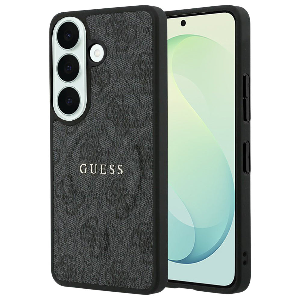 Funda MagSafe para Samsung Galaxy S26 FE S741, Guess, 4G Embossed Ring Classic Logo, negra