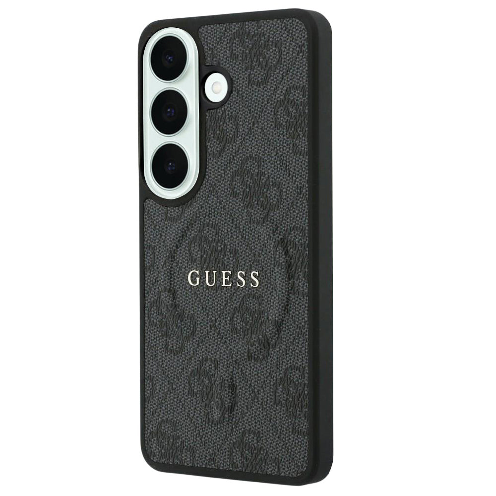 Funda MagSafe para Samsung Galaxy S26 FE S741, Guess, 4G Embossed Ring Classic Logo, negra