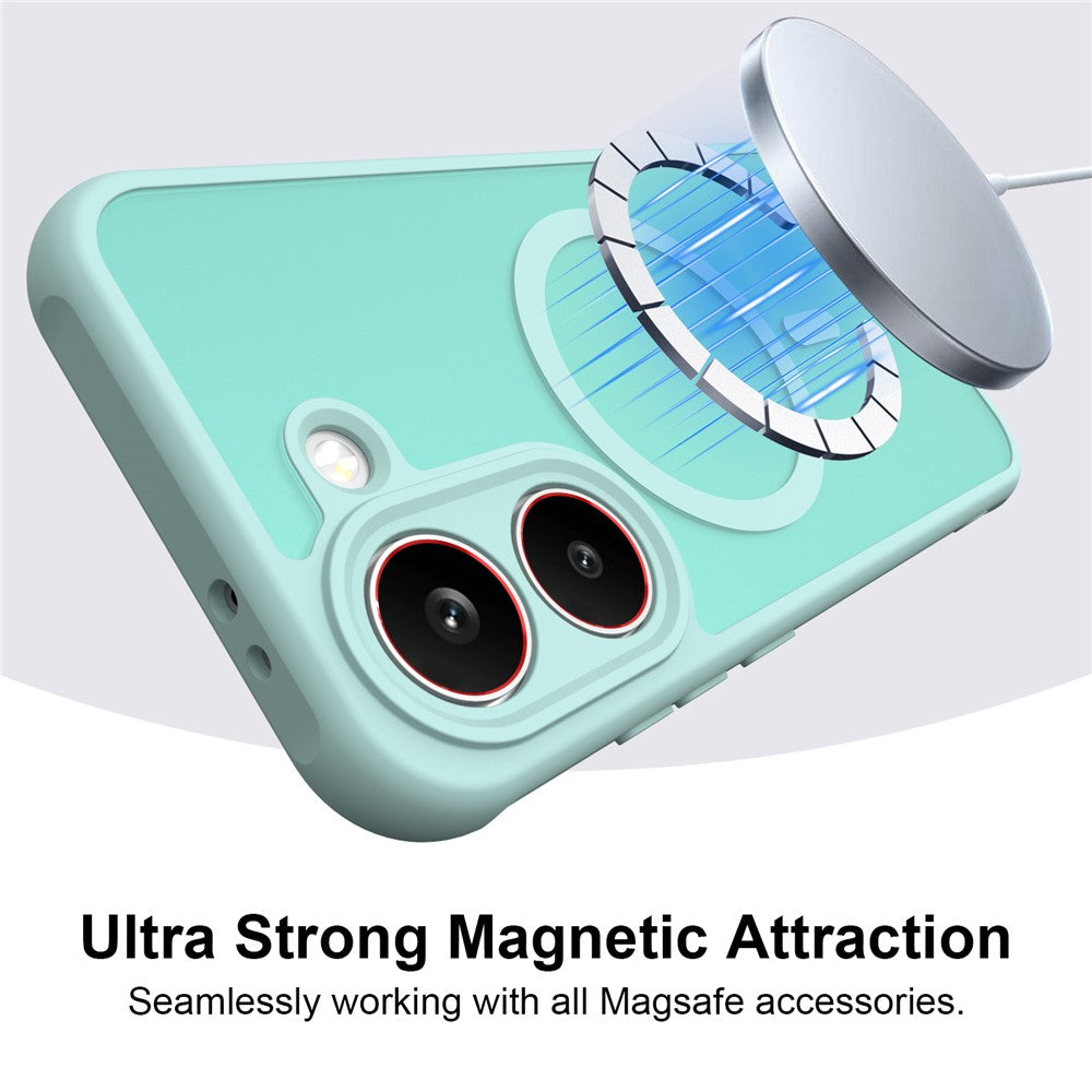 Funda MagSafe para Samsung Galaxy S26 FE S741, Techsuit, HaloFrost II, Verde Claro
