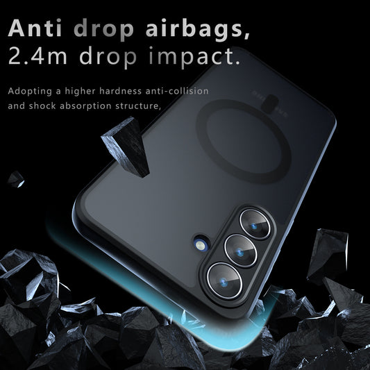 Funda MagSafe para Samsung Galaxy S26 FE, Techsuit, PureFrost, Negra Satinada