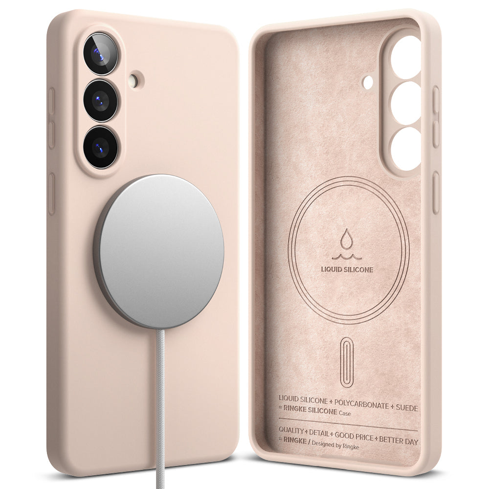 Funda MagSafe para Samsung Galaxy S26 Plus, Ringke, Silicona, Rosa