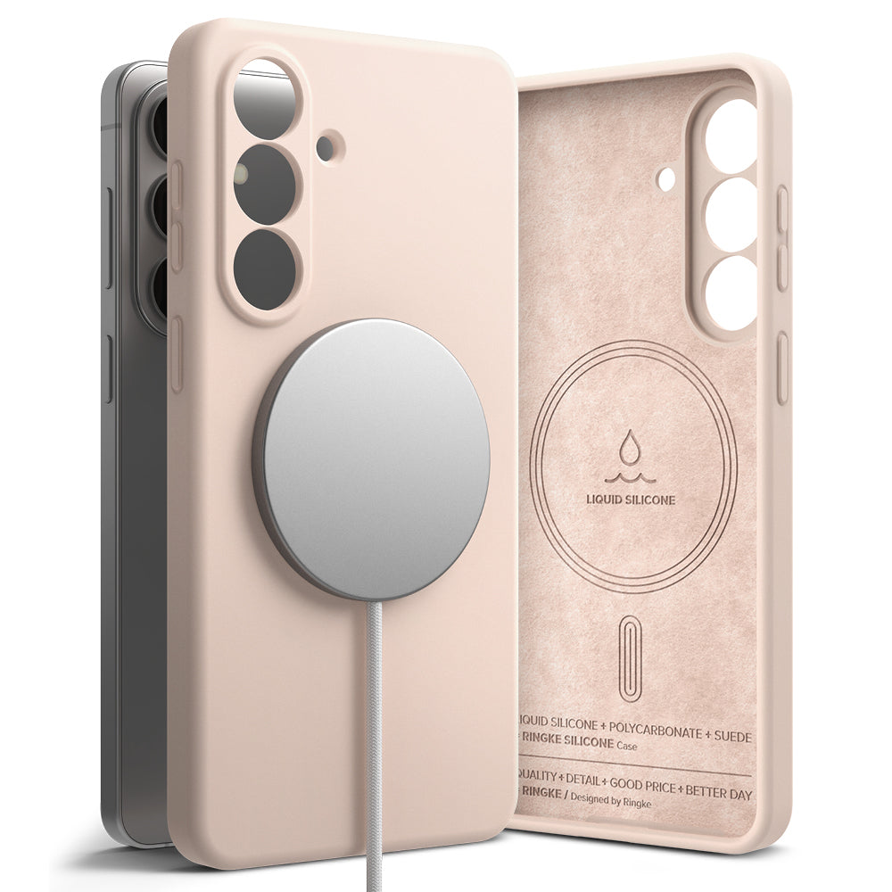 Funda MagSafe para Samsung Galaxy S26 Plus, Ringke, Silicona, Rosa