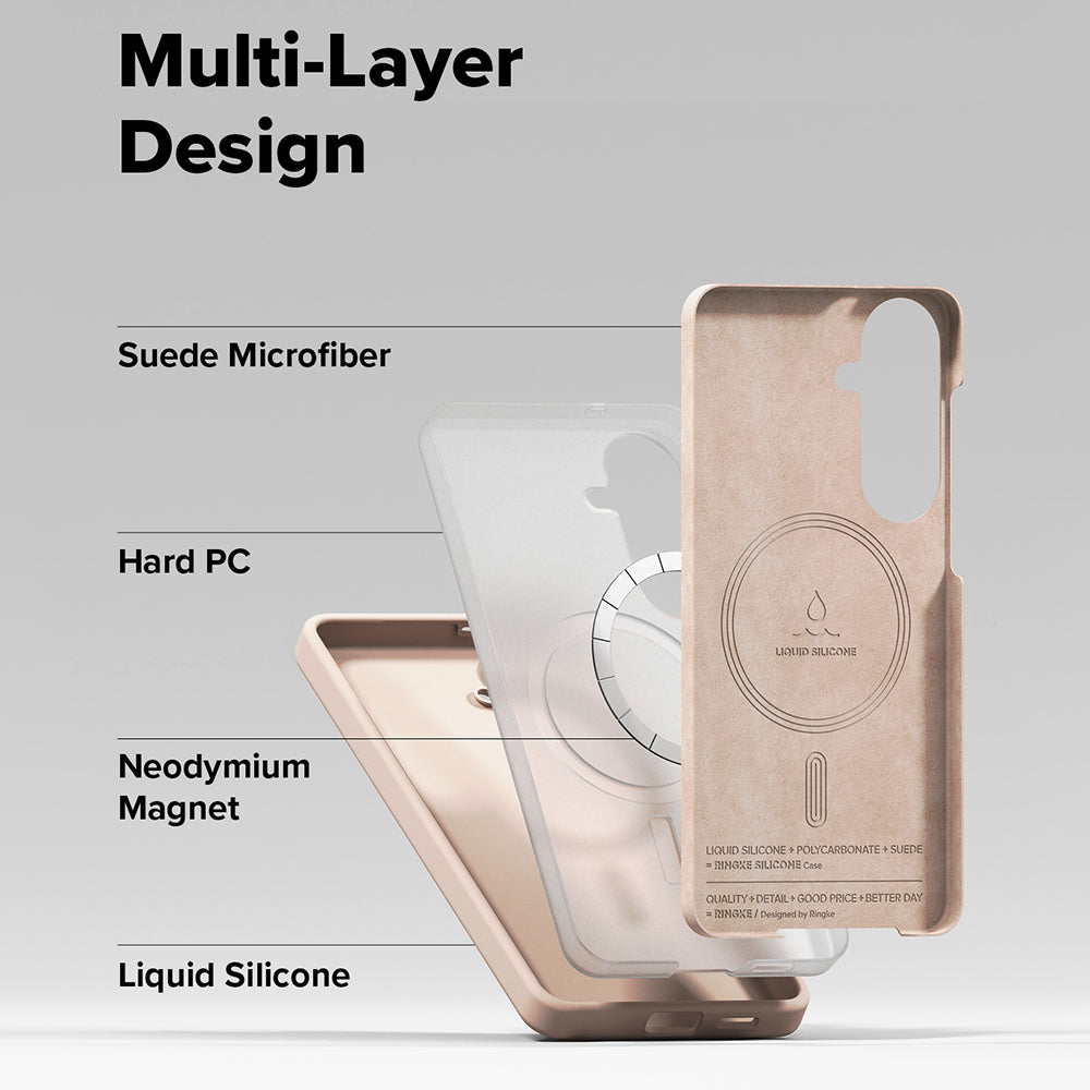 Funda MagSafe para Samsung Galaxy S26 Plus, Ringke, Silicona, Rosa