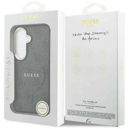 Funda MagSafe para Samsung Galaxy S26 Plus S947, Guess, 4G Anillo en Relieve, Negra