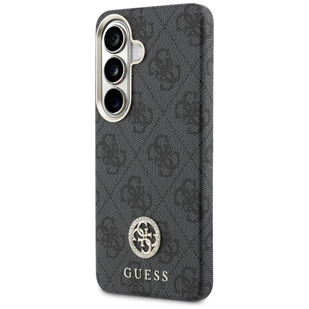 Funda MagSafe para Samsung Galaxy S26 Plus S947, Guess, 4G Rhinestone Round Logo, Negra