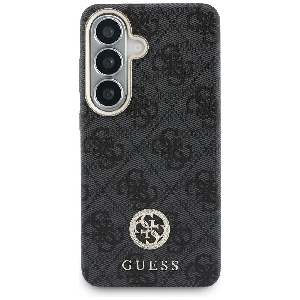 Funda MagSafe para Samsung Galaxy S26 Plus S947, Guess, 4G Rhinestone Round Logo, Negra