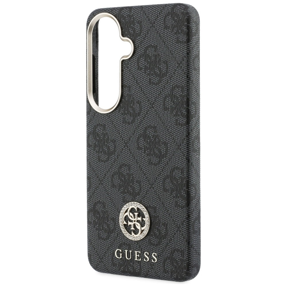 Funda MagSafe para Samsung Galaxy S26 Plus S947, Guess, 4G Rhinestone Round Logo, Negra