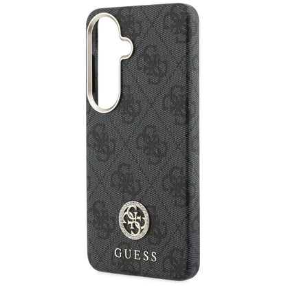 Funda MagSafe para Samsung Galaxy S26 Plus S947, Guess, 4G Rhinestone Round Logo, Negra