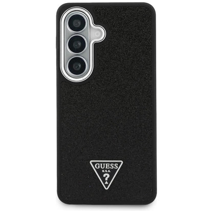 Funda MagSafe para Samsung Galaxy S26 Plus S947, Guess, Logo Triángulo con Purpurina Fija, Negra
