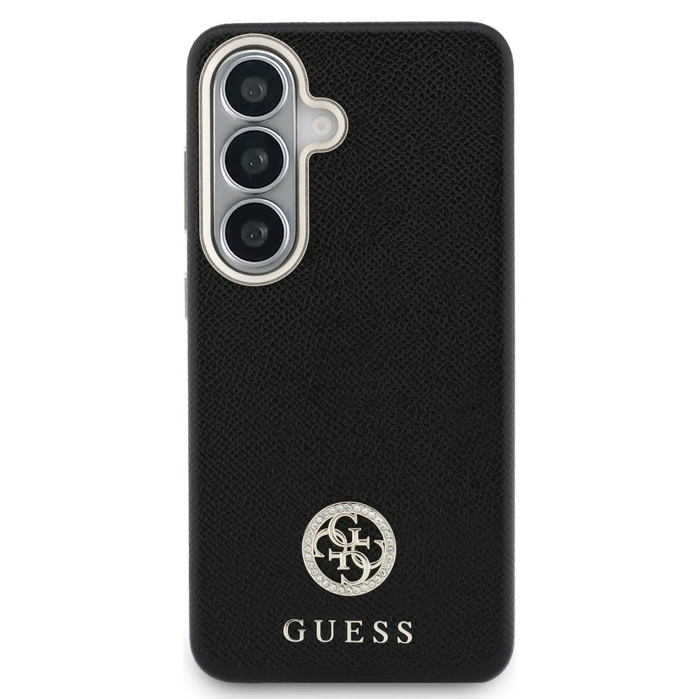 Funda MagSafe para Samsung Galaxy S26 Plus S947, Guess, Rhinestone Round Logo, Negra