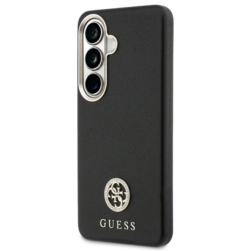 Funda MagSafe para Samsung Galaxy S26 Plus S947, Guess, Rhinestone Round Logo, Negra