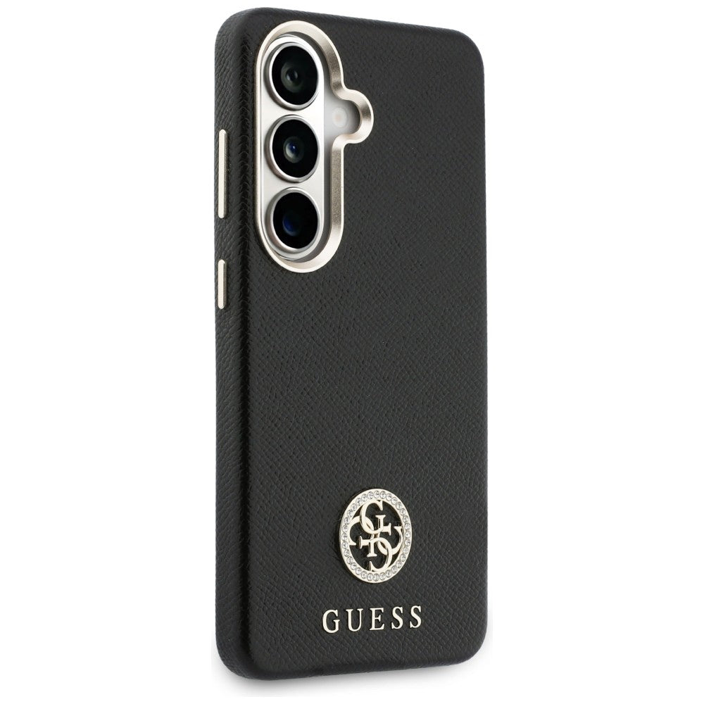Funda MagSafe para Samsung Galaxy S26 Plus S947, Guess, Rhinestone Round Logo, Negra