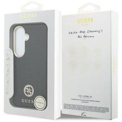 Funda MagSafe para Samsung Galaxy S26 Plus S947, Guess, Rhinestone Round Logo, Negra