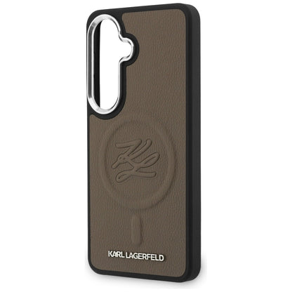 Funda MagSafe para Samsung Galaxy S26 Plus S947, Karl Lagerfeld, Initial Logo Debossed, Marrón