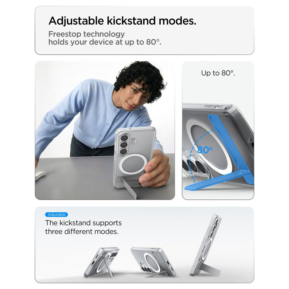 Funda MagSafe para Samsung Galaxy S26 Plus S947, Spigen, Ultra Hybrid S, Transparente Blanca ACS11050