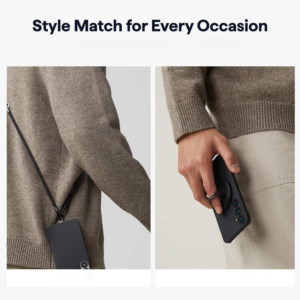 Funda MagSafe para Samsung Galaxy S26 Plus, Techsuit, Fibra de Aramida, Negra