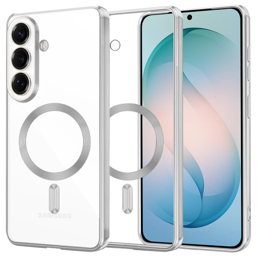 Funda MagSafe para Samsung Galaxy S26 Plus, Techsuit, Luxury Crystal, Plateada