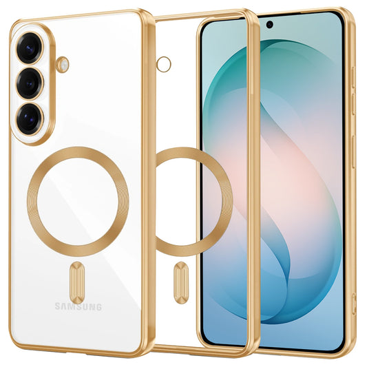 Funda MagSafe para Samsung Galaxy S26 Plus, Techsuit, Luxury Crystal, Dorada