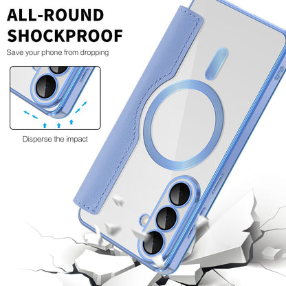 Funda MagSafe para Samsung Galaxy S26 Plus, Techsuit, SmartMag Book, Azul