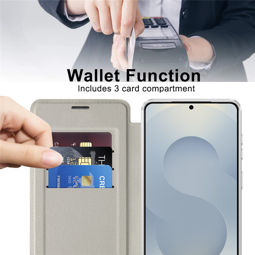 Funda MagSafe para Samsung Galaxy S26 Plus, Techsuit, SmartMag Book, Gris