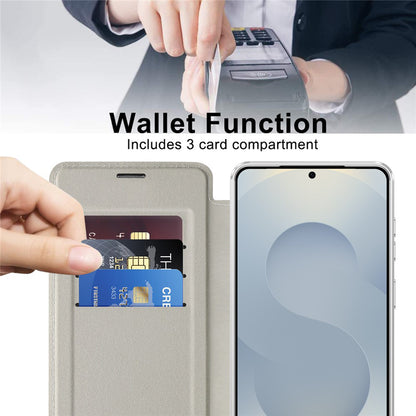 Funda MagSafe para Samsung Galaxy S26 Plus, Techsuit, SmartMag Book, Gris