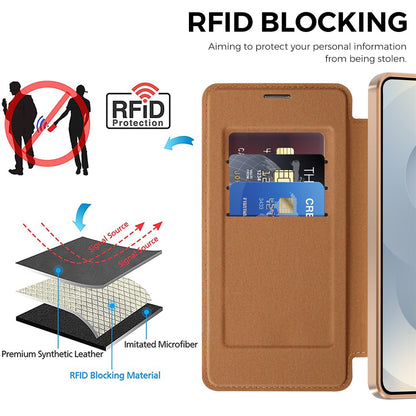 MagSafe Case for Samsung Galaxy S26 Plus, Techsuit, SmartMag Book, Brown