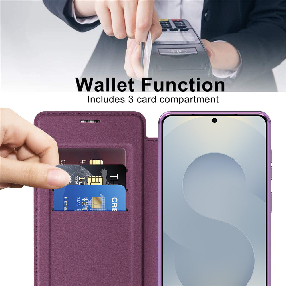 Funda MagSafe para Samsung Galaxy S26 Plus S947, Techsuit, SmartMag Book, Morado