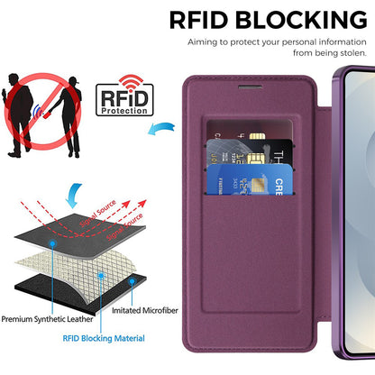 Funda MagSafe para Samsung Galaxy S26 Plus S947, Techsuit, SmartMag Book, Morado