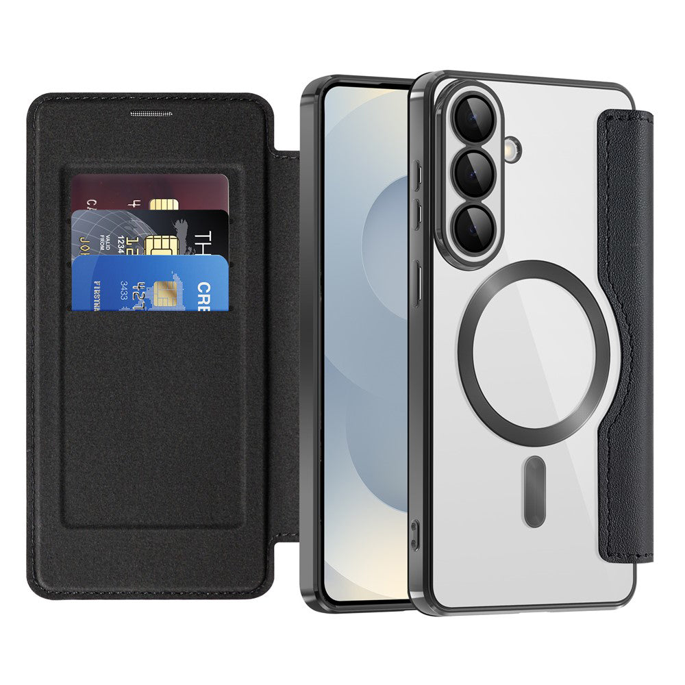 Funda MagSafe para Samsung Galaxy S26 Plus, Techsuit, SmartMag Book, Negra