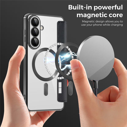 Funda MagSafe para Samsung Galaxy S26 Plus, Techsuit, SmartMag Book, Negra