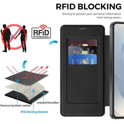 Funda MagSafe para Samsung Galaxy S26 Plus, Techsuit, SmartMag Book, Negra