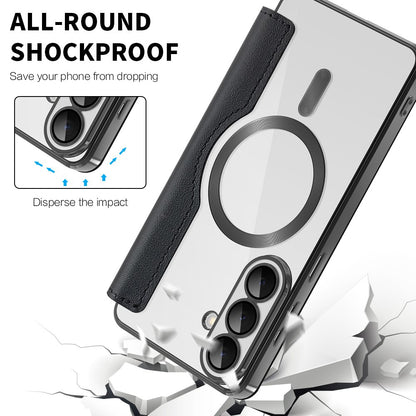 Funda MagSafe para Samsung Galaxy S26 Plus, Techsuit, SmartMag Book, Negra