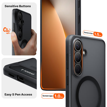 Funda MagSafe para Samsung Galaxy S26 Plus, Torras, Pstand, Negra