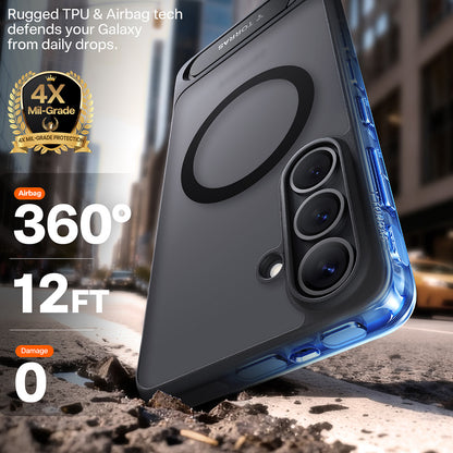 Funda MagSafe para Samsung Galaxy S26 Plus, Torras, Pstand, Negra